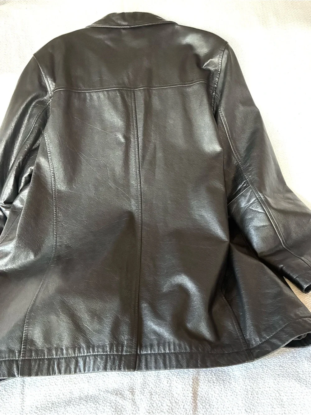 Wilsons Leather Black Men's Leather Car Coat